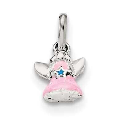 Pink Enamel Angel Kid&#39;S Pendant Sterling Silver QP4092, MPN: QP4092, 191101470646