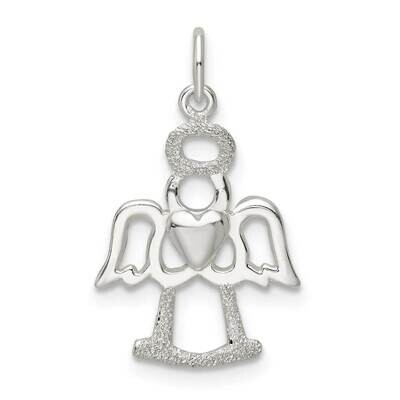 Lasered Angel Pendant Sterling Silver Polished QC11219, MPN: QC11219,
