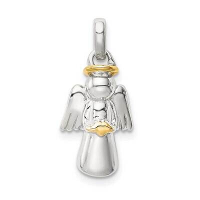 Polished Angel Pendant Sterling Silver Gold-plated QC9429, MPN: QC9429, 886774006413
