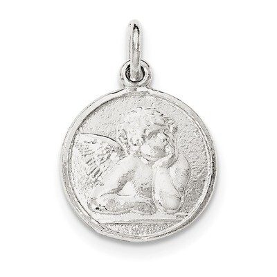 Textured Small Raphael Angel Pendant Sterling Silver Polished QC8414, MPN: QC8414, 886774762791
