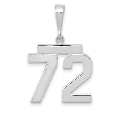 Number 72 Charm 14k White Gold Polished Medium WMP72, MPN: WMP72, 196904075579