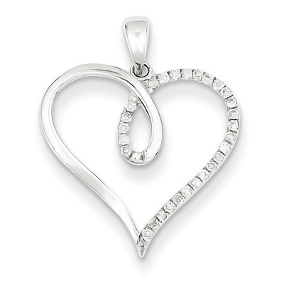 Heart Pendant Sterling Silver Diamond QP3235, MPN: QP3235, 883957402321