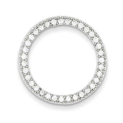 Round Pendant Sterling Silver Diamond QP771, MPN: QP771, 883957961675