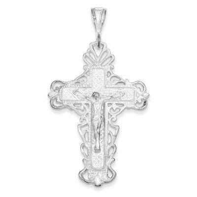 Crucifix Pendant Diamond-cut Sterling Silver QC512, MPN: QC512, 883957912271