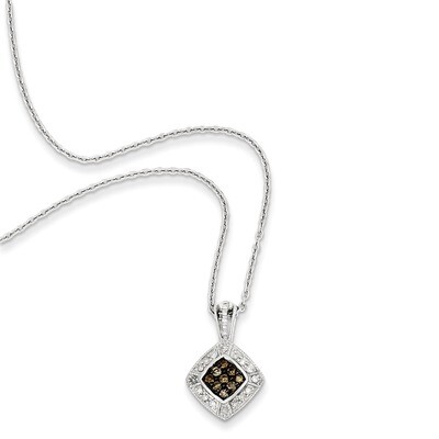 Champagne Diamond Small Diamond Shape Pendant Sterling Silver QP3623, MPN: QP3623, 886774310459