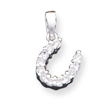 Horseshoe Diamond Pendant Sterling Silver QP784, MPN: QP784, 191101280306
