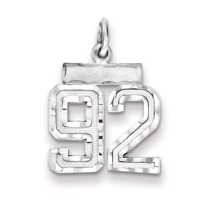 Number 92 Charm Sterling Silver QSN92, MPN: QSN92, 883957121833