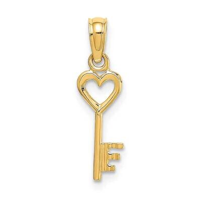 Key with Heart Charm 14k Gold K7153, MPN: K7153, 637218008759