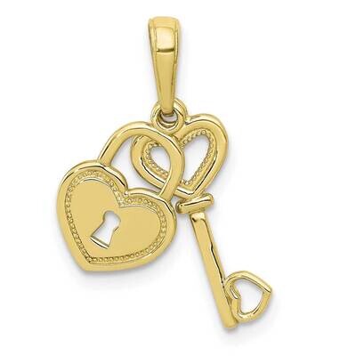 Heart Key Heart Lock Charm 10k Gold Polished 10K5150, MPN: 10K5150, 63721818705