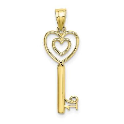 Key with Heart Sweet 16 Charm 10k Gold 10K7289, MPN: 10K7289,