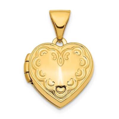 13mm Heart Locket Pendant 14k Gold XL759, MPN: XL759, 886774024882