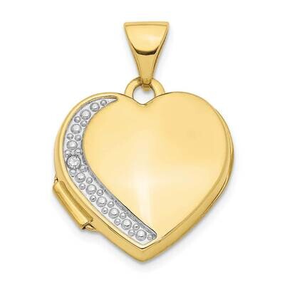 Diamond 16mm Heart Locket Pendant 10k Gold 10XL751, MPN: 10XL751,