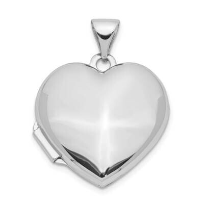 Domed Heart Locket 10k White Gold 10XL186, MPN: 10XL186,