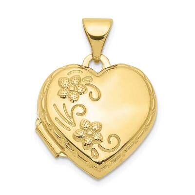 Reversible Floral Heart Locket 10k Gold 10XL201, MPN: 10XL201,