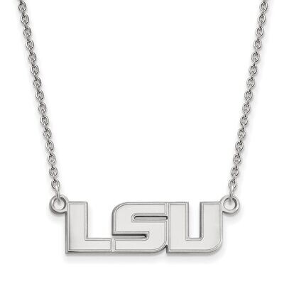 Louisiana State University Small Pendant with Chain Necklace 10k White Gold 1W009LSU-18, MPN: 1W009…