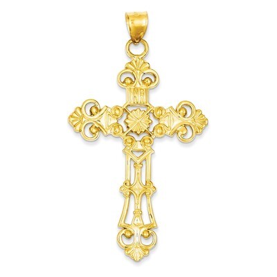 Fleur De Lis Large Cross Pendant 14k Gold D503, MPN: D503, 752908156654