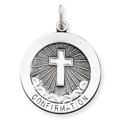 Confirmation Medal Charm Sterling Silver QC465, MPN: QC465, 191101182242