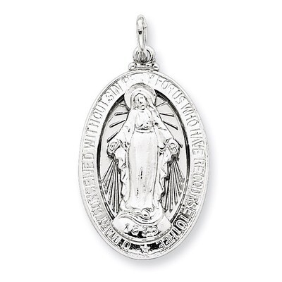 Miraculous Medal Sterling Silver QC5522, MPN: QC5522, 191101183096