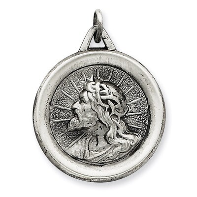 Jesus Medal Sterling Silver QC5499, MPN: QC5499, 191101182884
