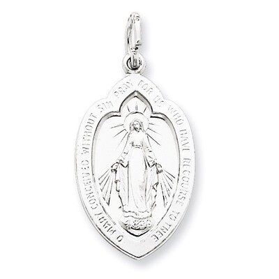 Miraculous Medal Antiqued Sterling Silver QC5505, MPN: QC5505, 191101182938