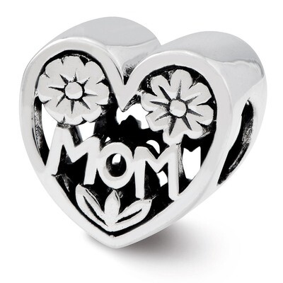 Mom Heart Bead - Sterling Silver QRS2450, MPN: QRS2450, 191101641640