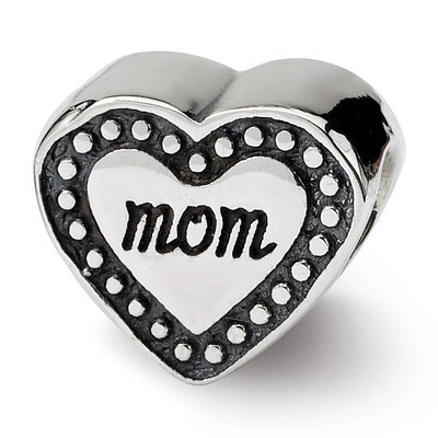 Mom Heart Bead - Sterling Silver QRS1652, MPN: QRS1652, 883957308562