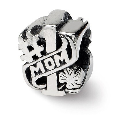 #1 Mom Bead - Sterling Silver QRS1623, MPN: QRS1623, 883957307374