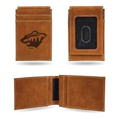 NHL Minnesota Wild Brown Faux Leather Front Pocket Wallet GC7591, MPN: GC7591, 767345896407
