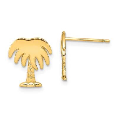 Charleston Palm Tree Post Earrings 14k Gold TE866, MPN: TE866, 637218130283