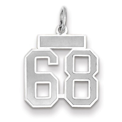 Number 68 Charm Small Satin 14k white Gold WSS68, MPN: WSS68, 883957072272