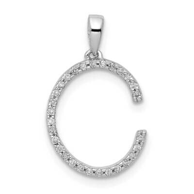 Initial C Pendant 14k White Gold Diamond PM5222C-010-WA, MPN: PM5222C-010-WA, 883957134307