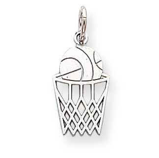 Basketball &amp; Net Charm 10k White Gold 10WC36, MPN: 10WC36, 883957430218
