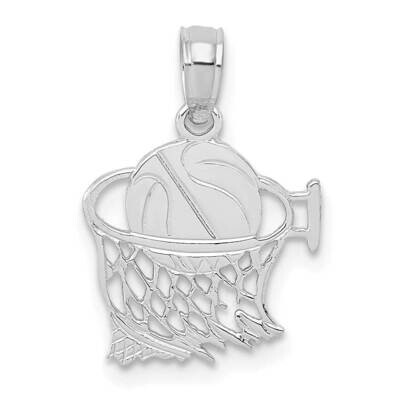 Basketball In Net Pendant 14k White Gold C3776W, MPN: C3776W,