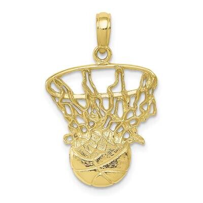Swoosh Basketball and Net Pendant 10k Gold 10C3780, MPN: 10C3780,