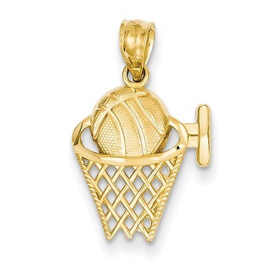 Basketball in the Net Pendant 14k Gold YC649, MPN: YC649, 191101634376