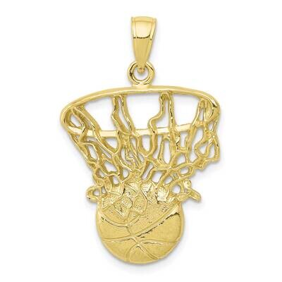 Swoosh Basketball and Net Pendant 10k Gold 10C3781, MPN: 10C3781,