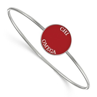 Chi Omega Enameled Slip-on Bangle Sterling Silver SS022CHO-6, MPN: SS022CHO-6, 191101100437