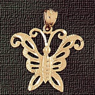 Dazzlers Jewelry Butterfly Pendant Necklace Charm Bracelet in Yellow, White or Rose Gold 3113, MPN:…