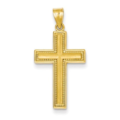 Large Satin Cross Pendant 14k Gold D4298, MPN: D4298, 886774618685
