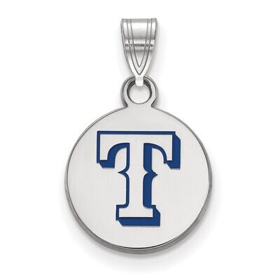 Texas Rangers Small Enamel Disc Pendant Sterling Silver SS014RAN, MPN: SS014RAN, 886774627281