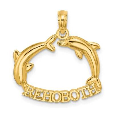Polished Rehoboth with Jumping Dolphins Charm 14k Gold 2-D K7405, MPN: K7405, 637218010875