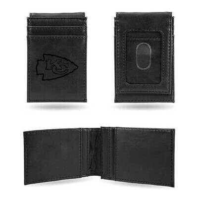 NFL Kansas City Chiefs Black Faux Leather Front Pocket Wallet GC7528, MPN: GC7528, 767345896018