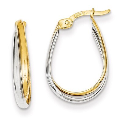 Double Hoop Earring 14k Two-Tone Gold YE1418, MPN: YE1418, 869786095156