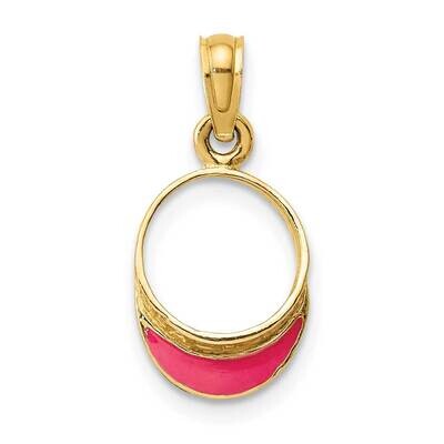 Fuschia Enameled Beach Sun Visor Charm 14k Gold K6760, MPN: K6760, 637218121946