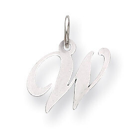 Small Fancy Script Initial W Charm 14k white Gold YC651W, MPN: YC651W, 191101634581