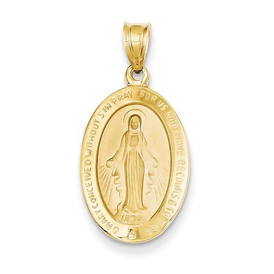 Miraculous Medal Pendant 14k Gold M1432, MPN: M1432, 637218043361