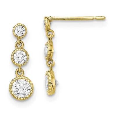 Dangle Earrings 10k Gold CZ Diamond 10ER323, MPN: 10ER323, 883957780955