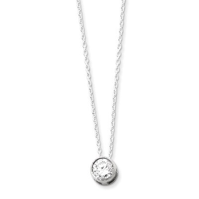 16 Inch Pendant on 16 Chain Necklace Sterling Silver Diamond QG39-16, MPN: QG39-16, 883957950952