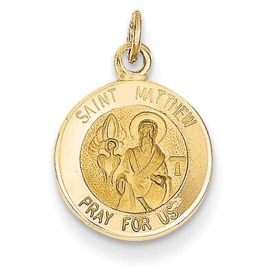 Saint Matthew Medal Charm 14k Gold XR625, MPN: XR625, 883957450674