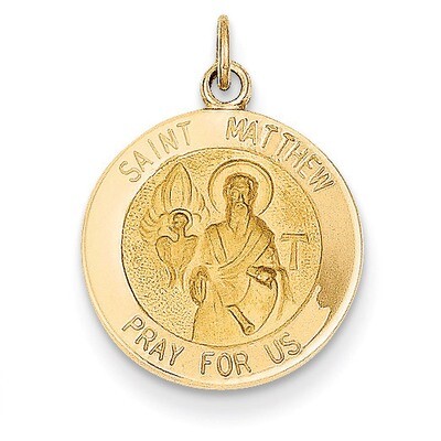 Saint Matthew Medal Charm 14k Gold XR402, MPN: XR402, 883957450599